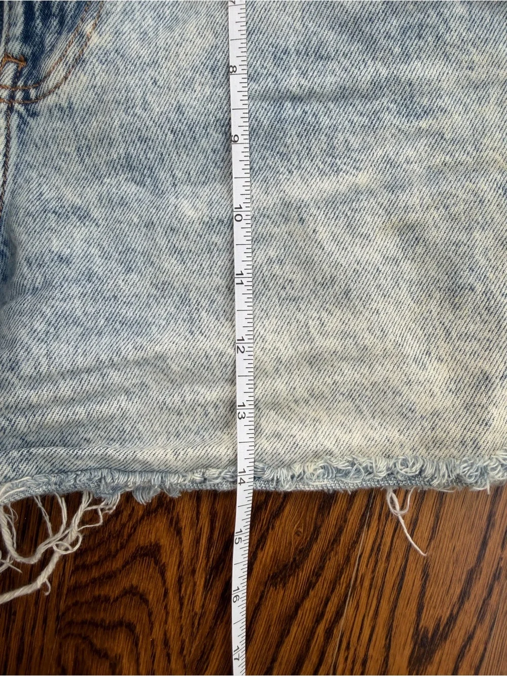 Zara Light Wash Denim High-Rise Women’s Cotton Frayed Edge Bikercore Shorts